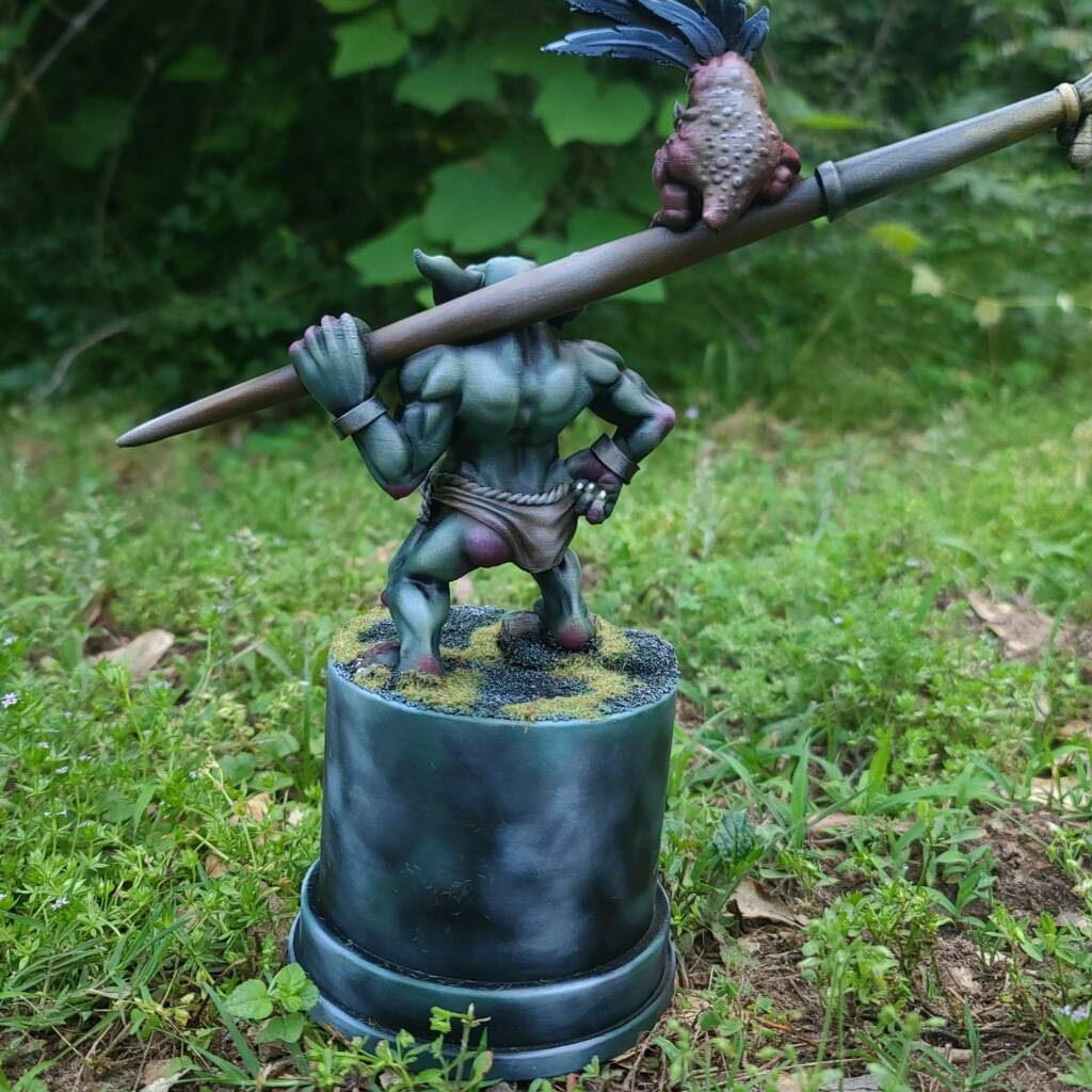 Mayhem in the Pines goblin trophy, back detail